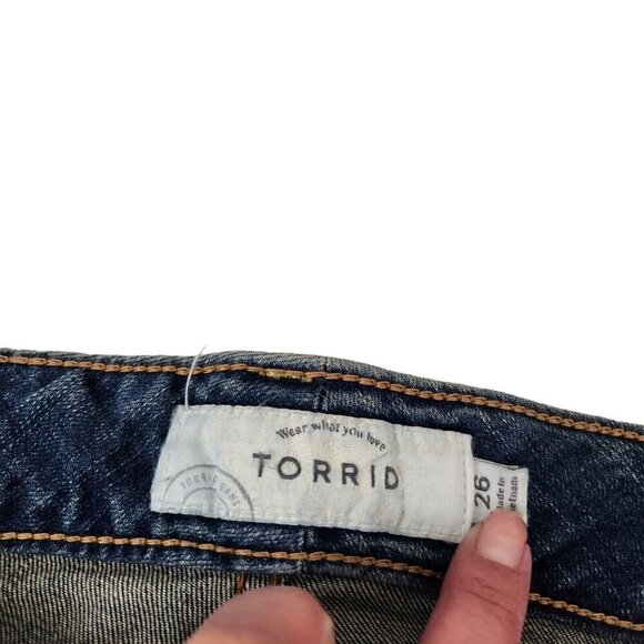 Torrid Skinny Jeans 26 Plus Womens Blue High-Rise Medium Wash Stretch NWOT - Picture 6 of 14